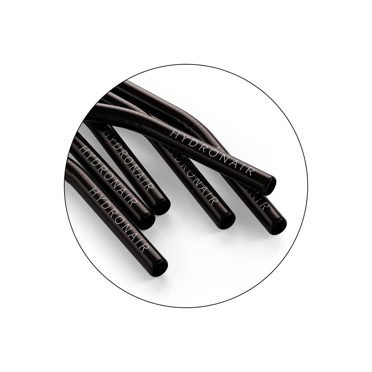 Hydronair black stainless steel straws