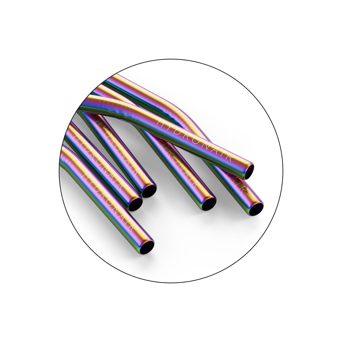 Hydronair rainbow stainless steel straws